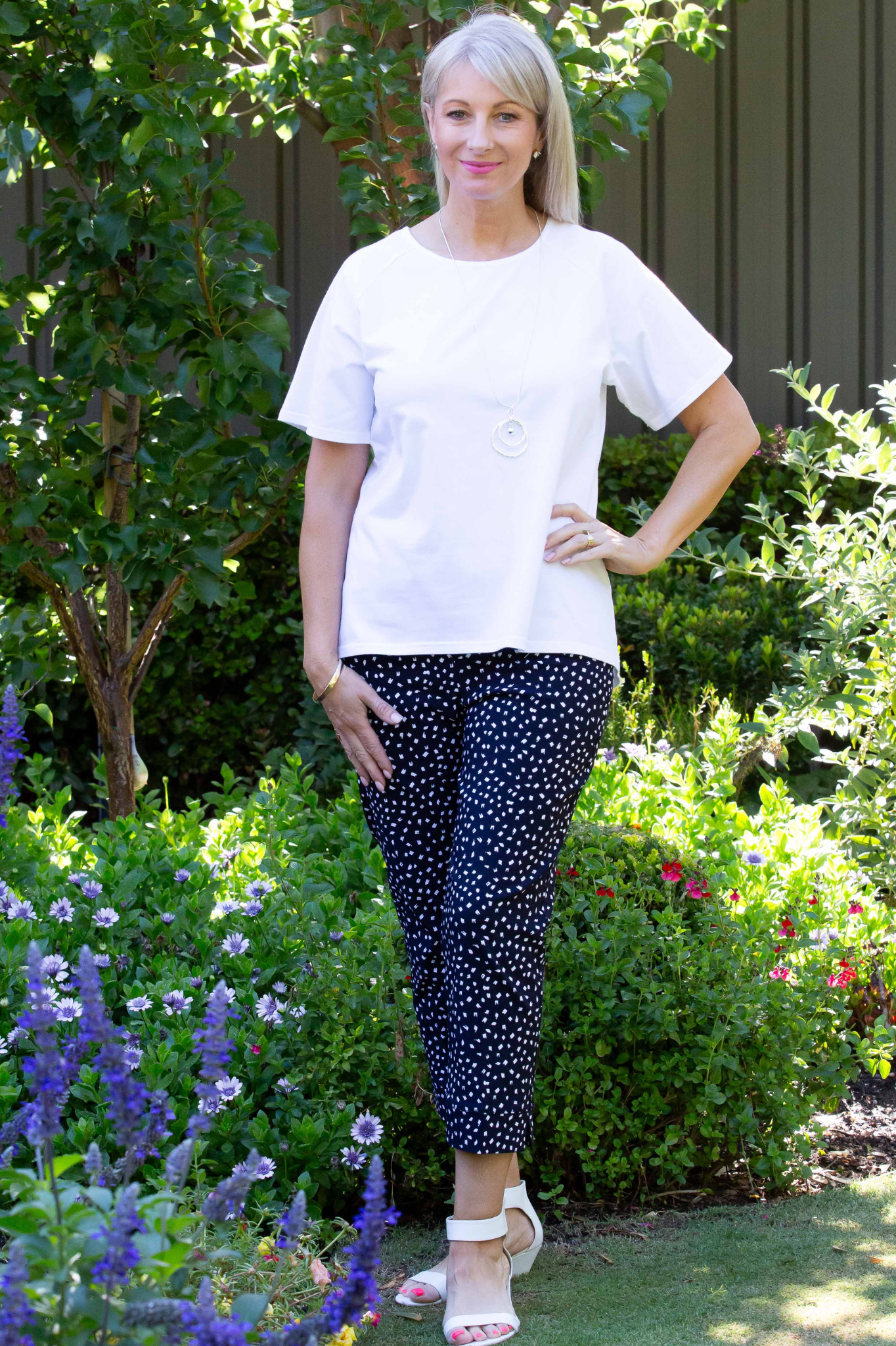Stretch Raglan Sleeve round neck T-Shirt #149 - White