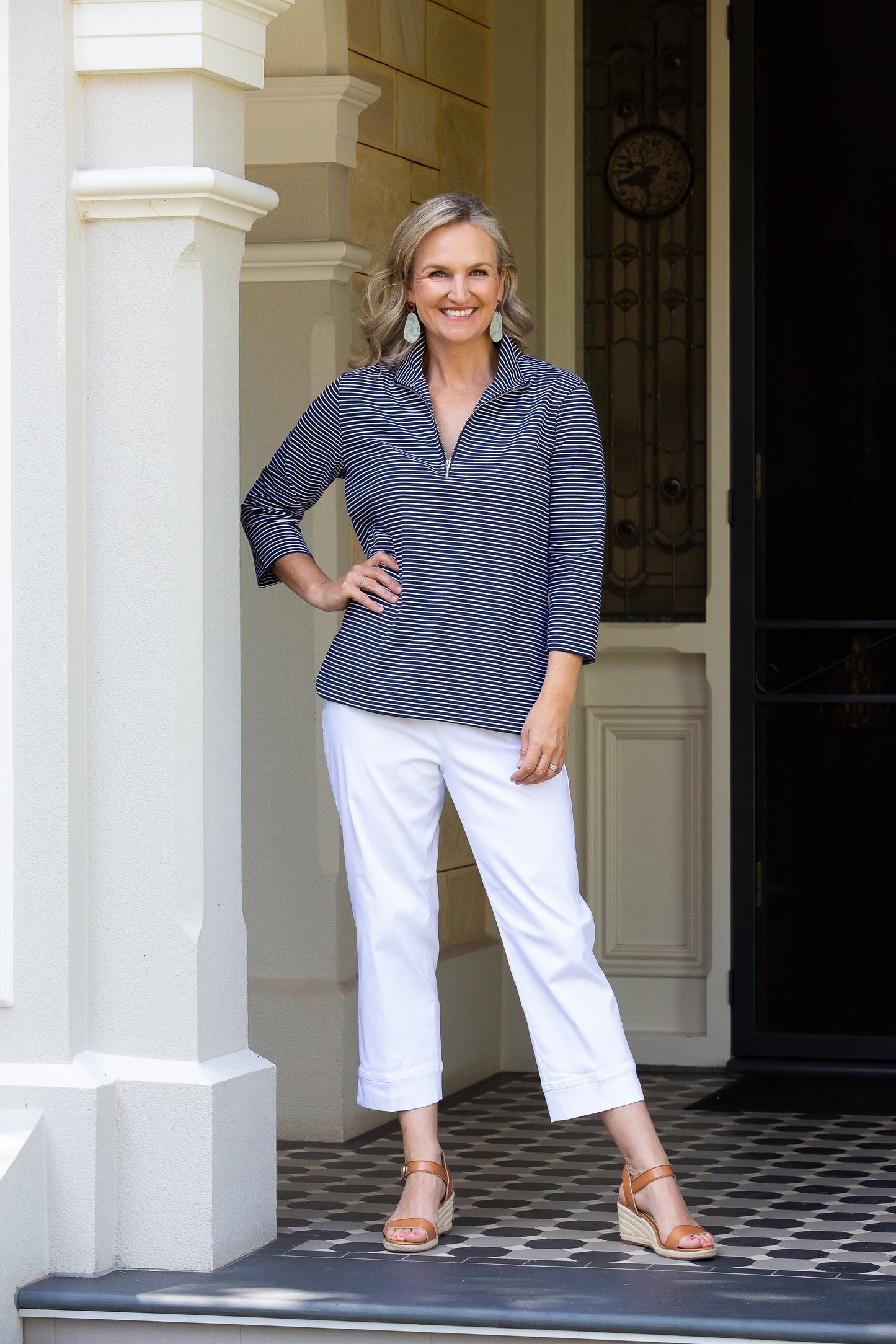 3/4 length bengaline pant #6720 White