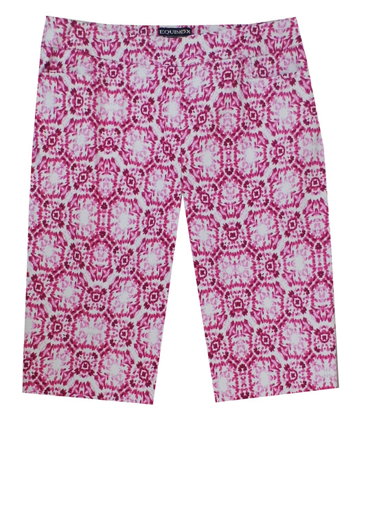 Monacco print bengaline pull on knee length short #6263 - Pink