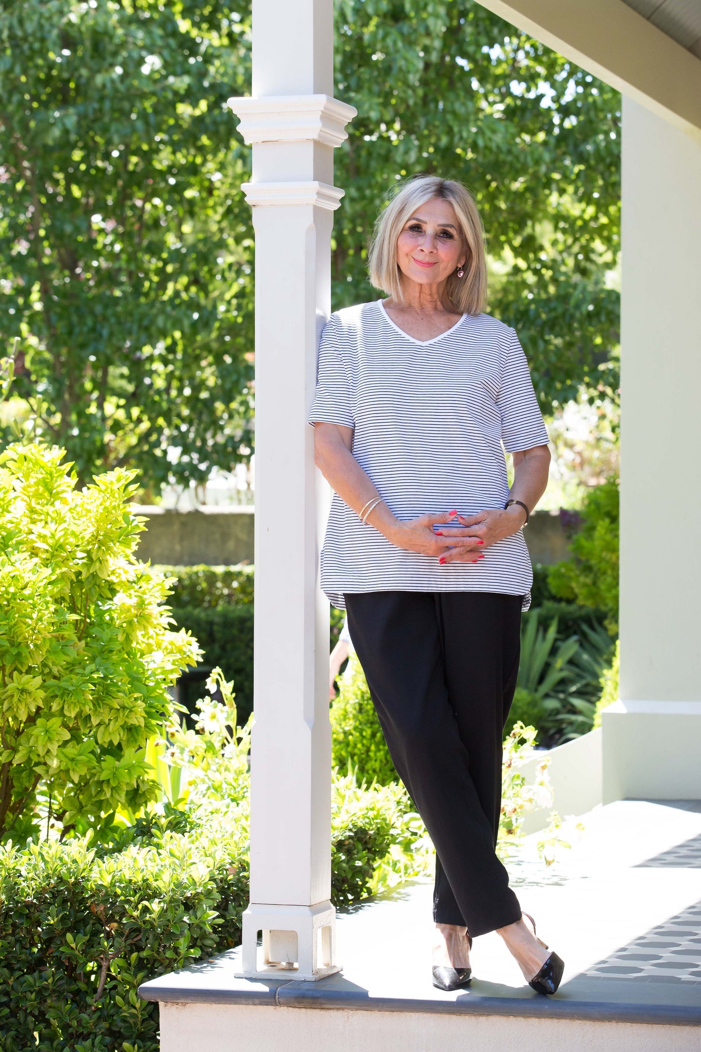 Straight leg Drawstring Pull-on style pants with side seam pockets #6126 Navy