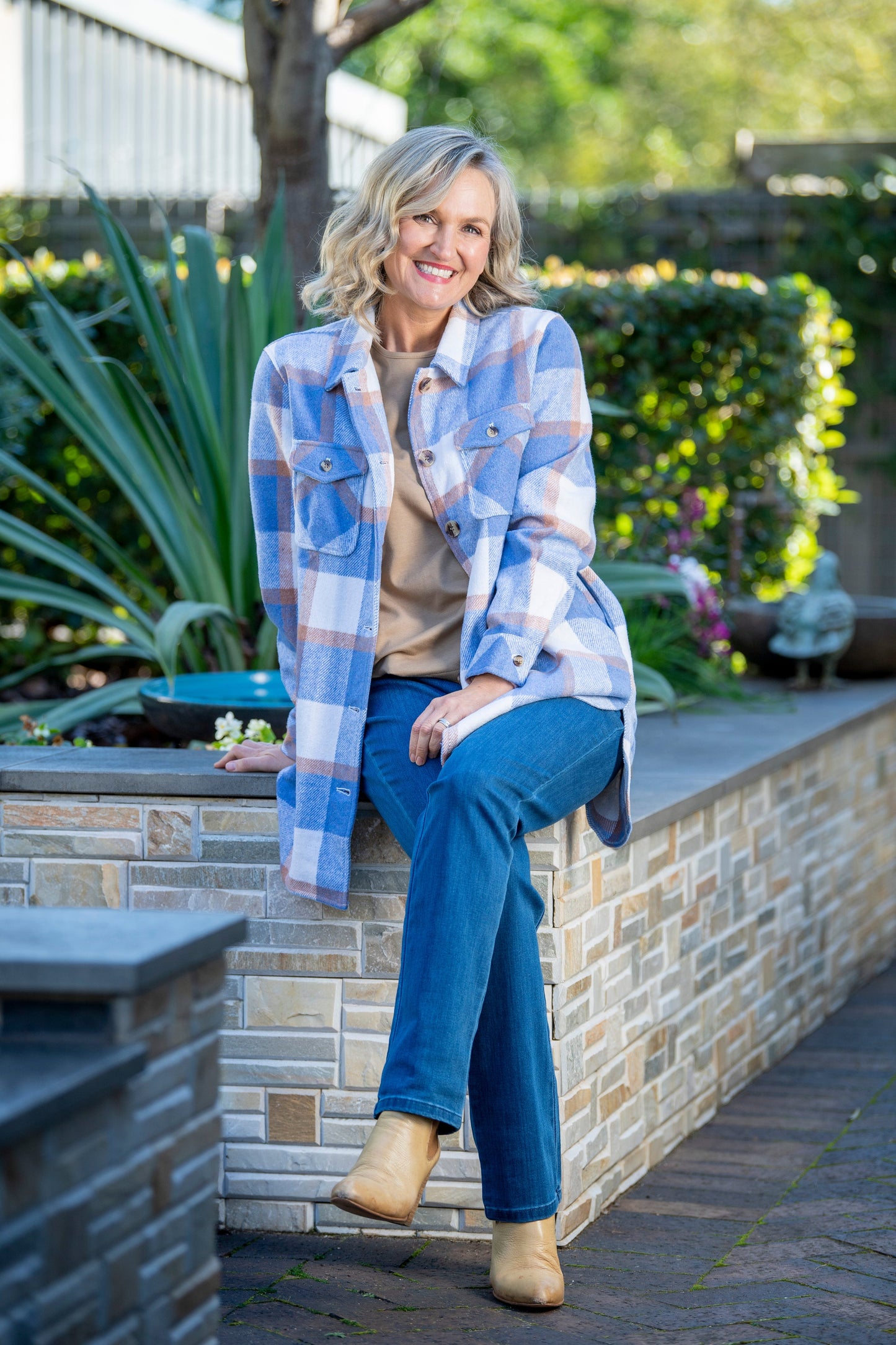 Pure Cotton Long Sleeve Crew Neck Top #108 Latte