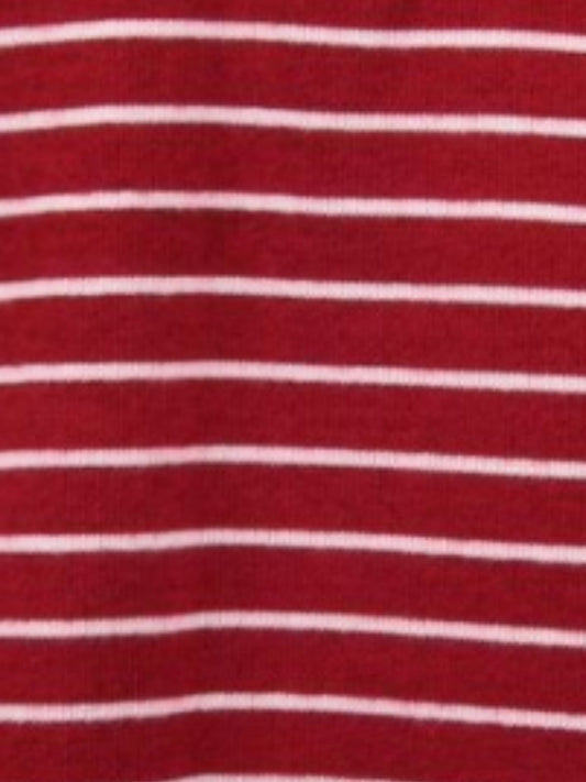 Stripe half zip cotton rugby with half zip opening #1081 Berry