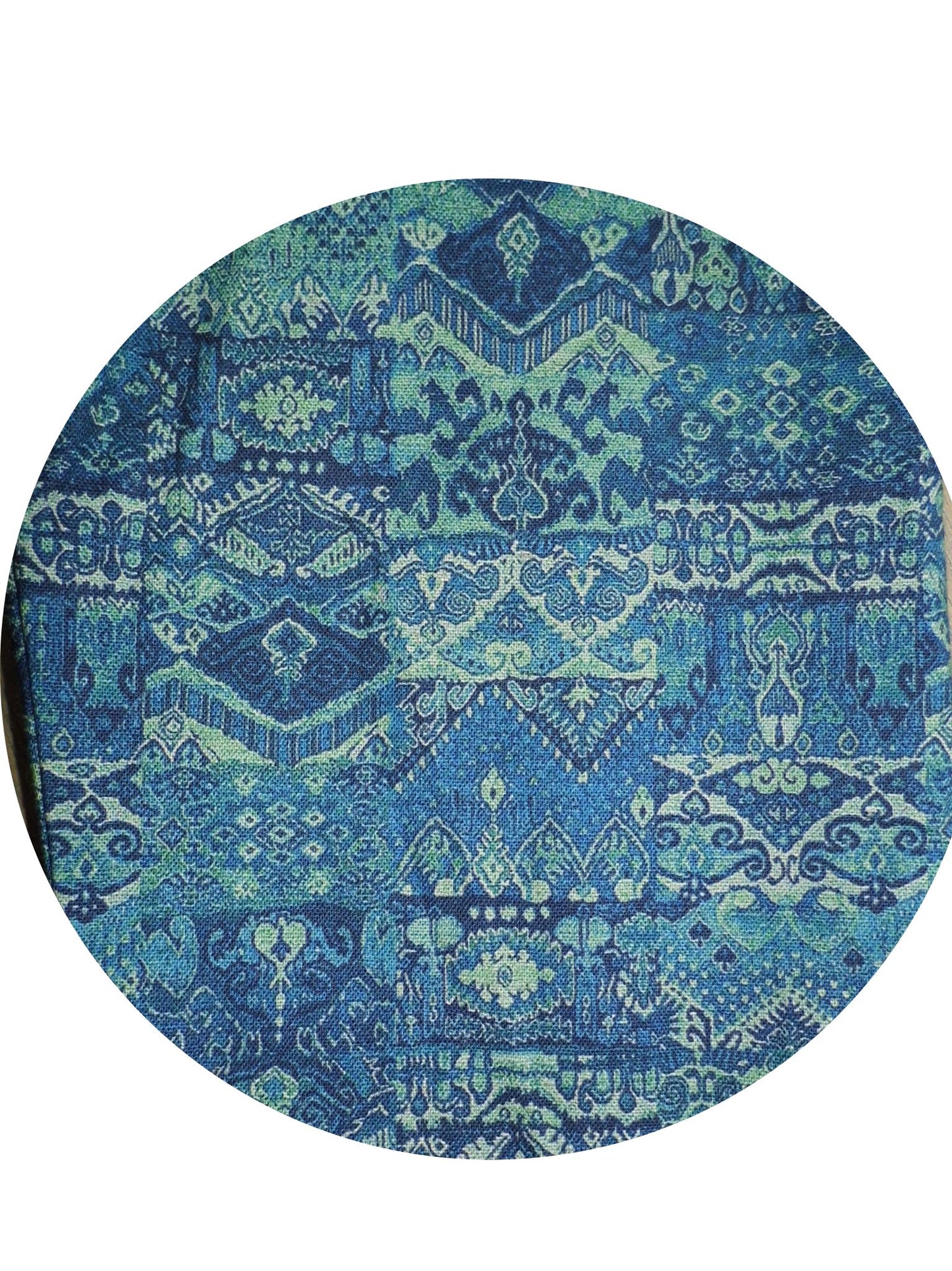 Semi-Fitted 100% Cotton Long sleeve print shirt with front pleat detail #3770 - Blue Multi