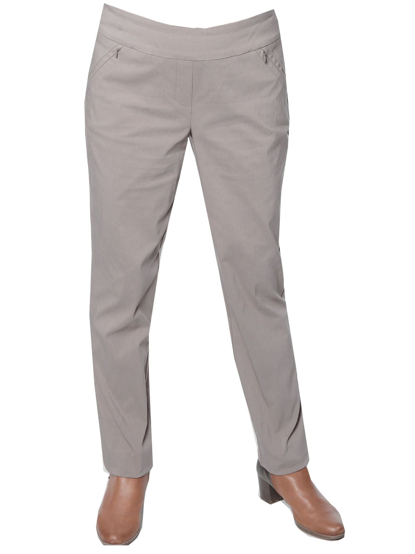 Slant zip pocket bengaline pant #6734 Silver