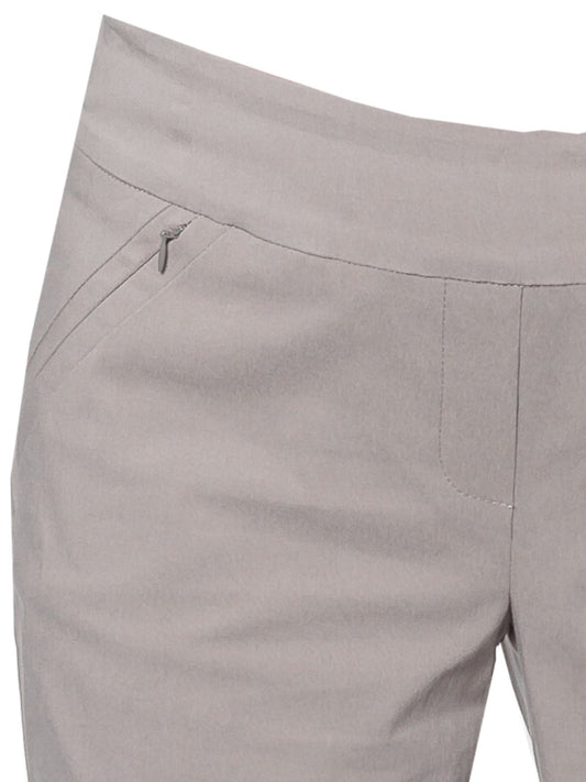 Slant zip pocket bengaline pant #6734 Silver