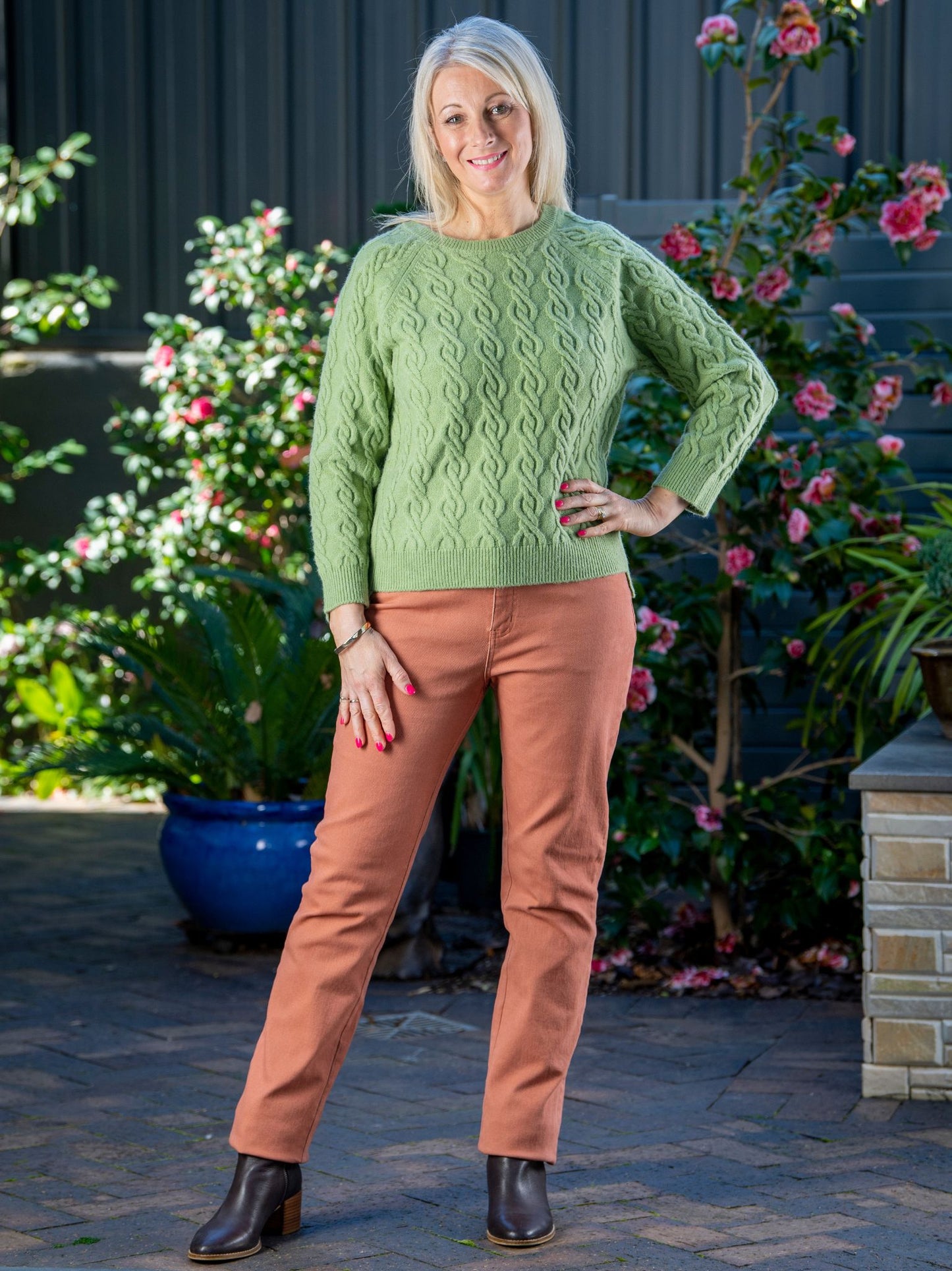 Straight leg 5pkt stretch denim jean #6945 Nutmeg