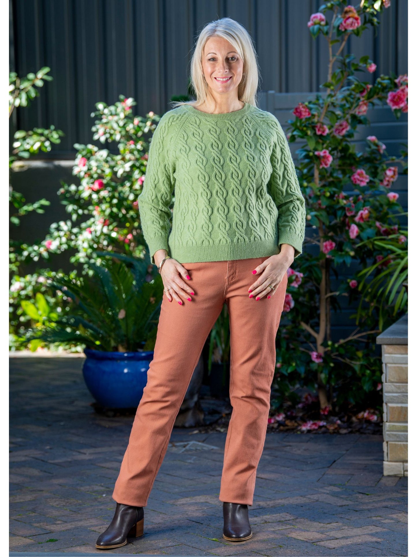 Straight leg 5pkt stretch denim jean #6945 Nutmeg