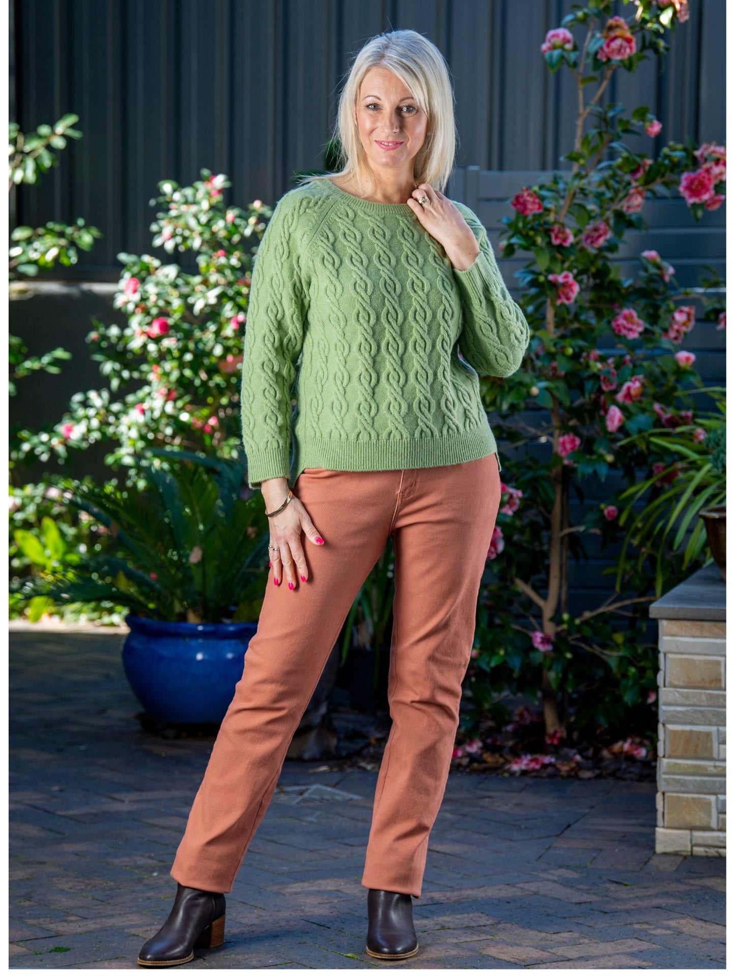 Straight leg 5pkt stretch denim jean #6945 Nutmeg