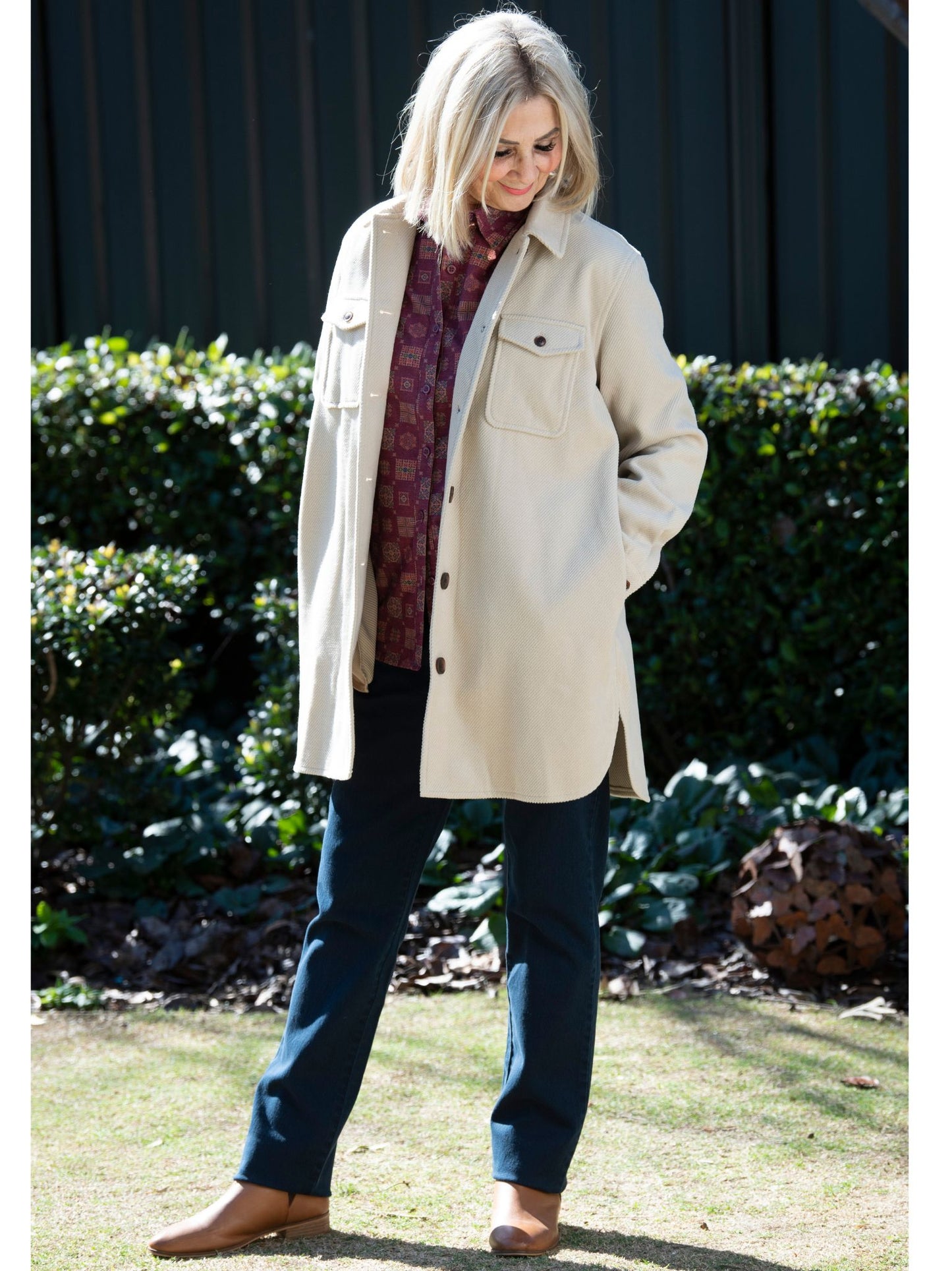 Brushed Twill Shacket Shirt Jacket #9080 - Sand