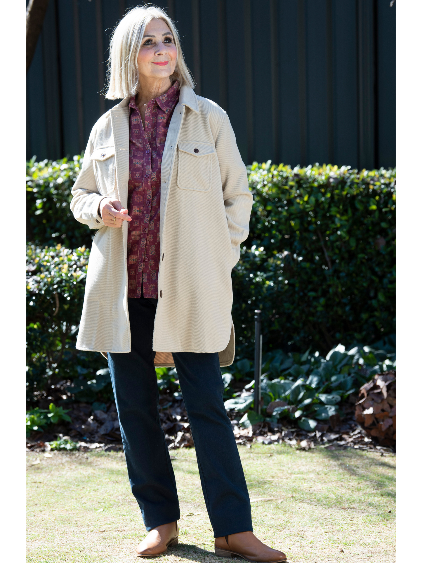 Pure 100% Cotton Long Sleeve Multi Colour Print Shirt #3739 Rosewood