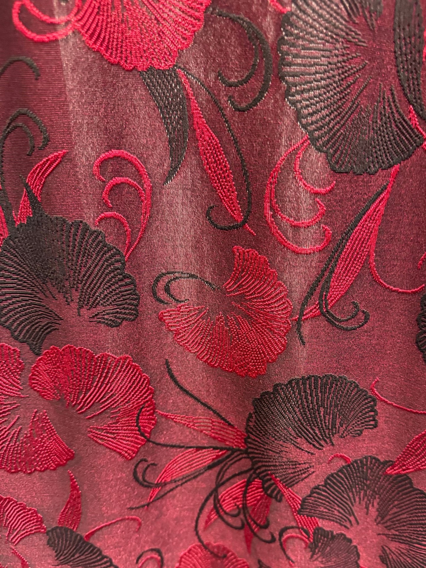 Floral Two way stretch Jacquard Jacket #9021 Red/Black