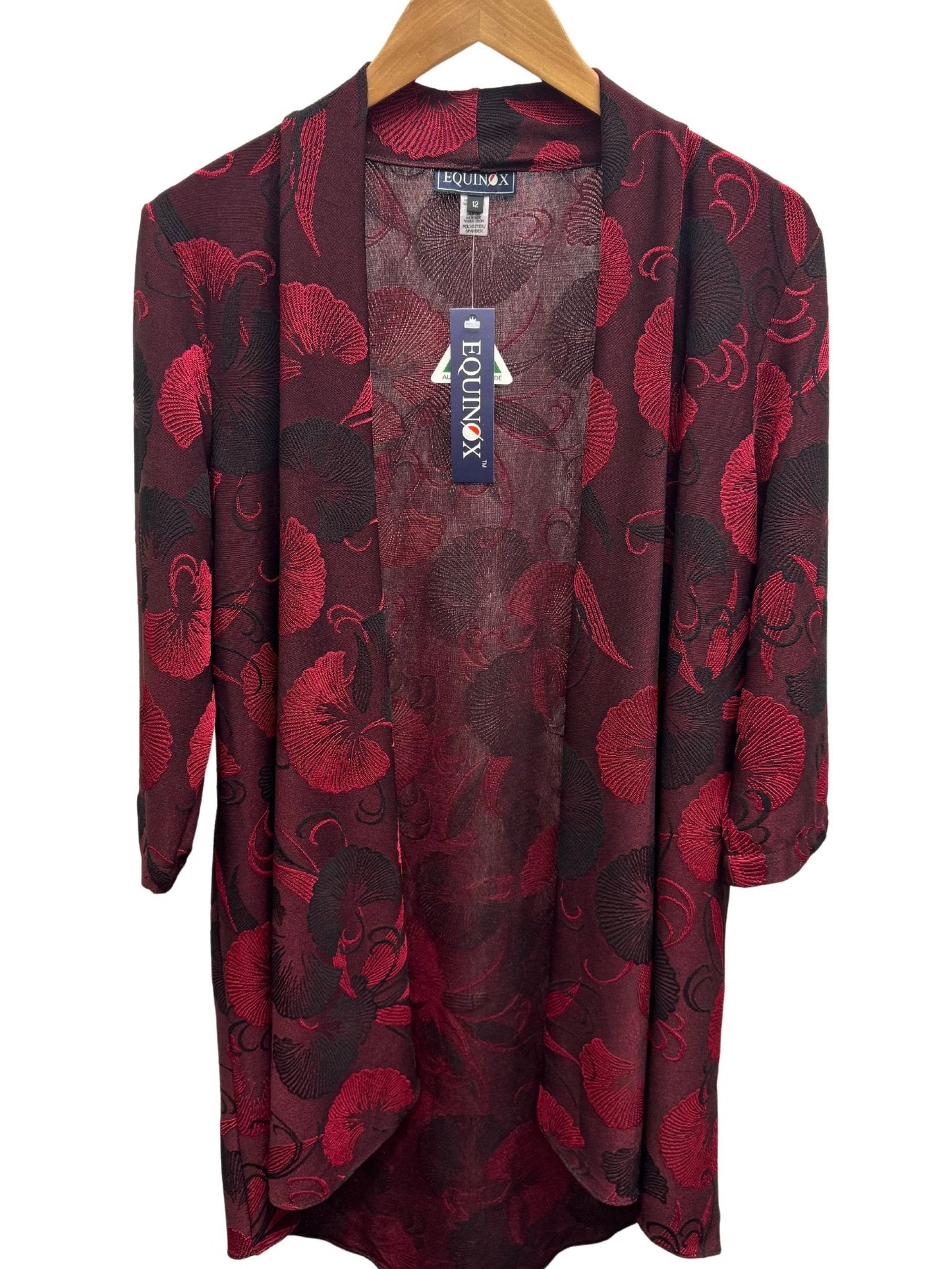 Floral Two way stretch Jacquard Jacket #9021 Red/Black