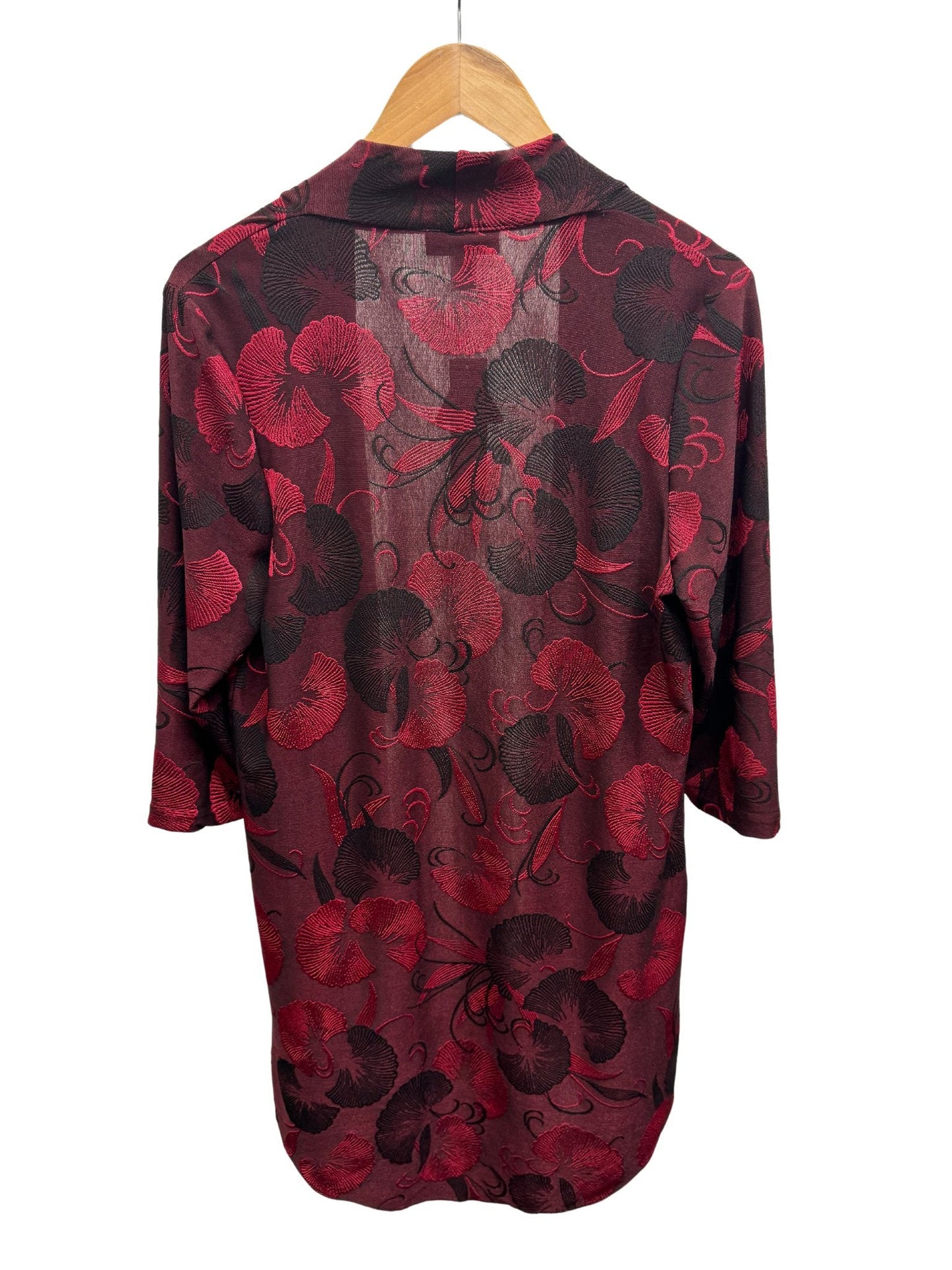 Floral Two way stretch Jacquard Jacket #9021 Red/Black