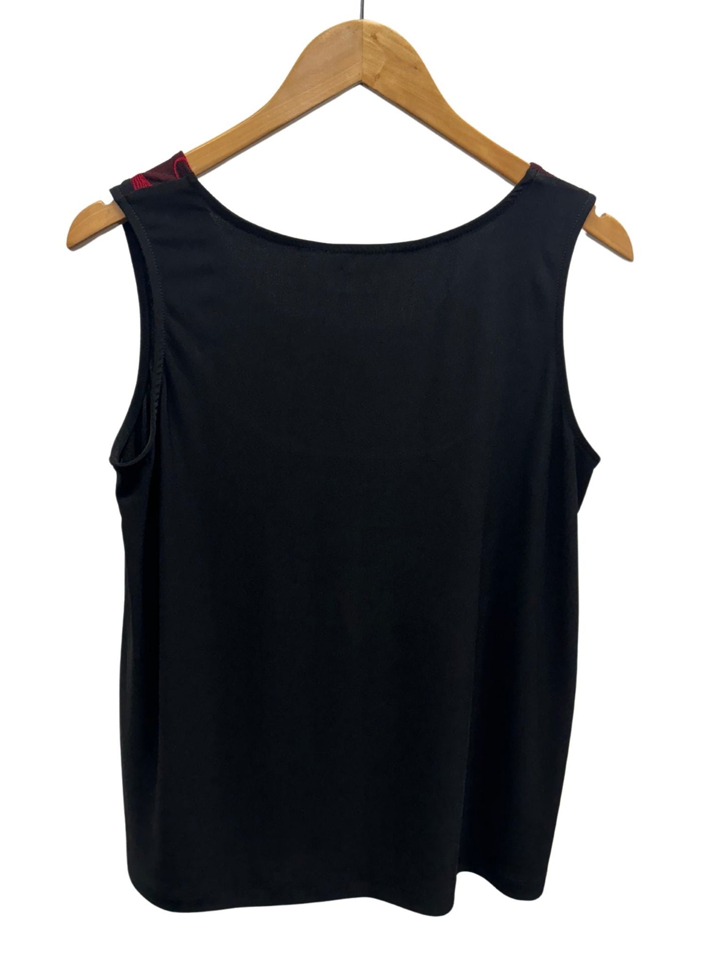 Floral Two way stretch Jacquard insert Shift Singlet Top #175 Red/Black