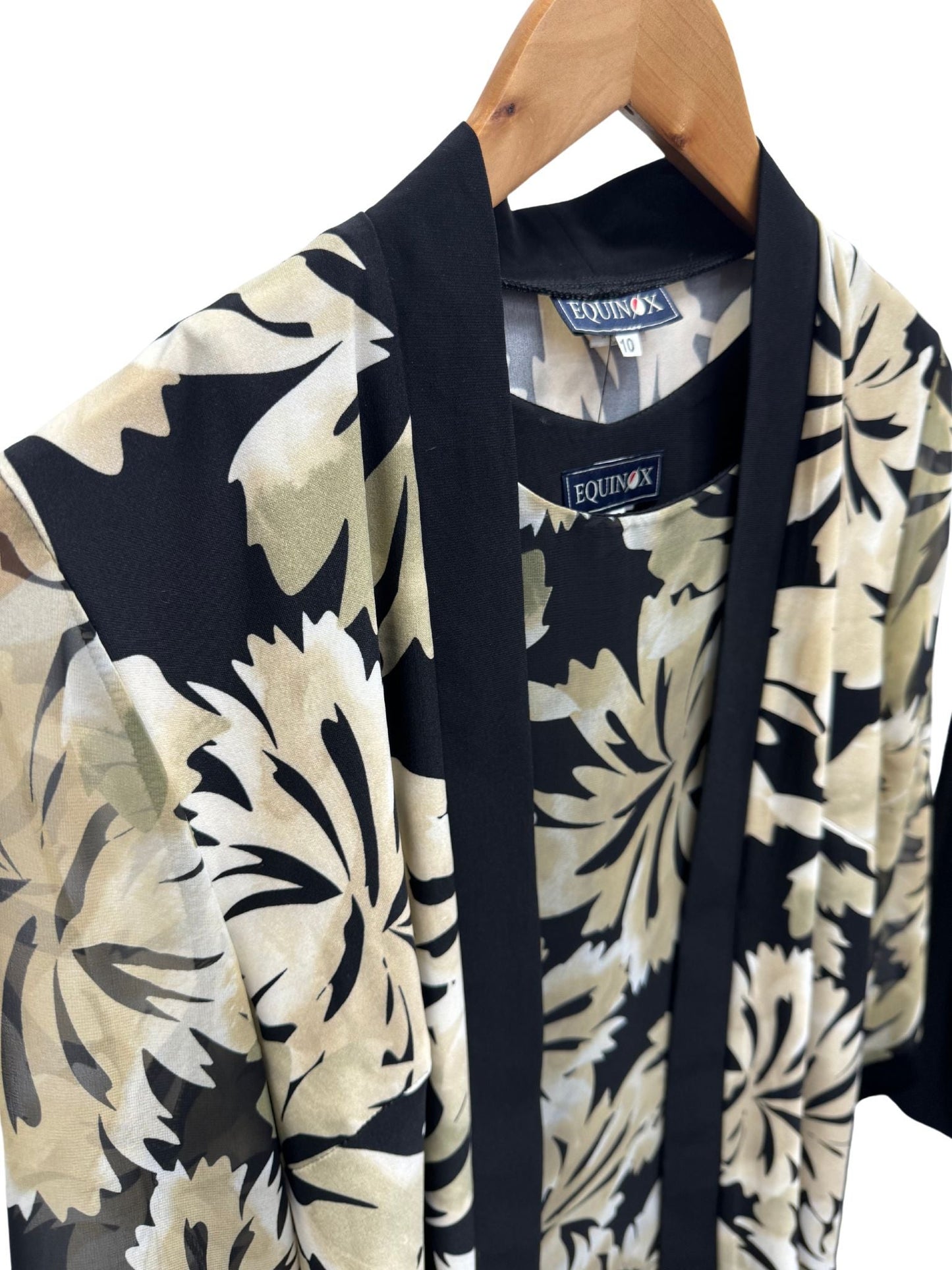 Golden Luxe Floral Shift Singlet Top with chiffon overlay #180 Latte