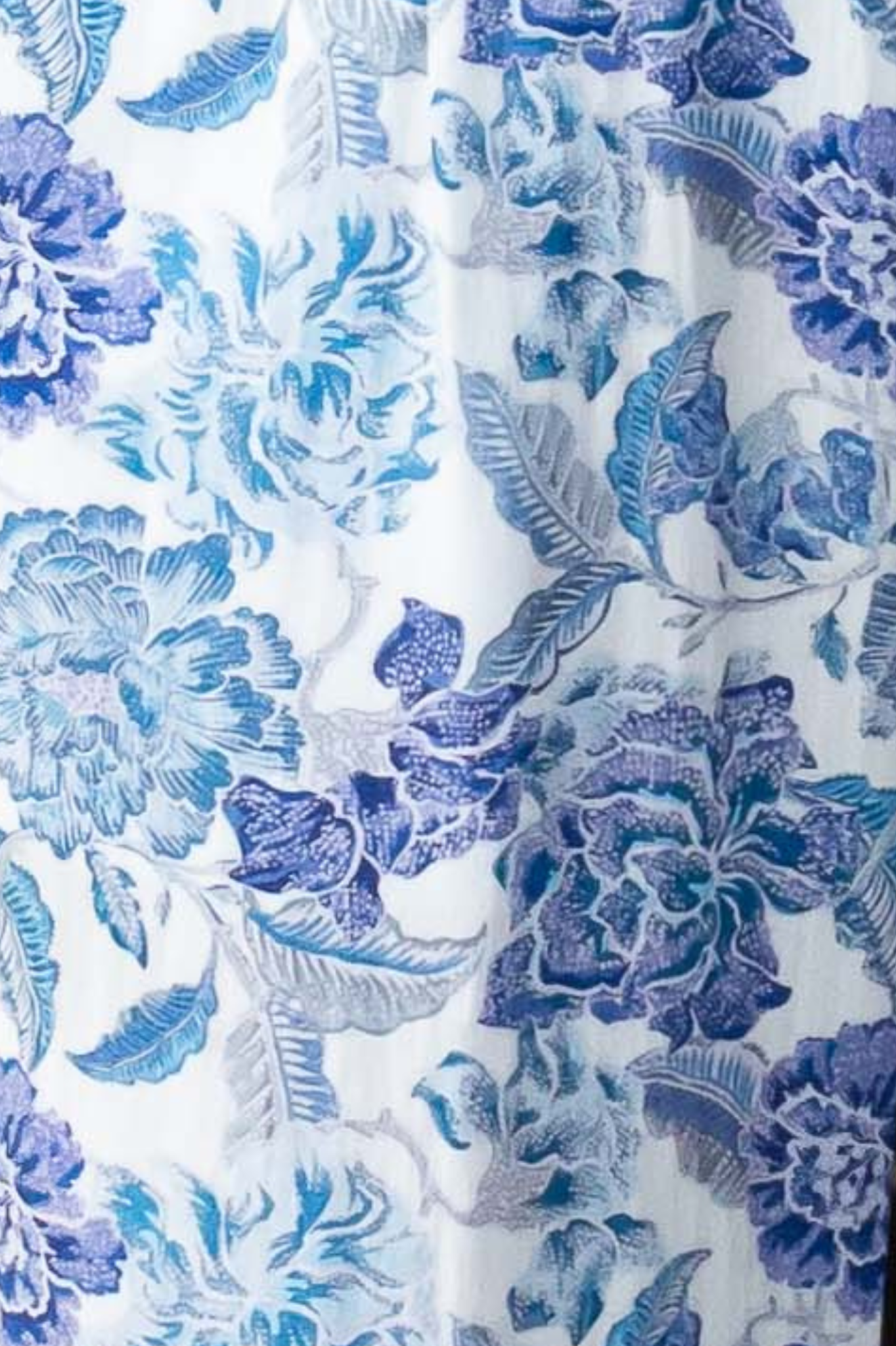 Smart casual 7/8 Length Floral Print Pull-on style pants #6541 - Blue
