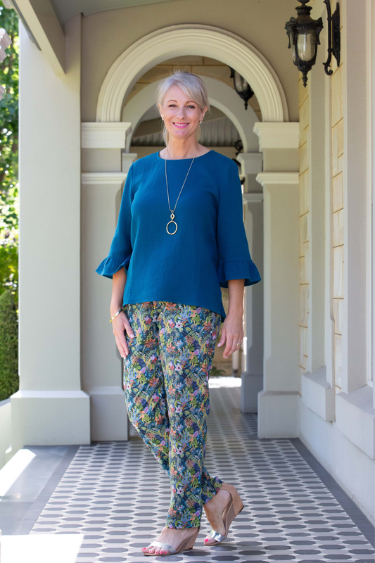 Smart casual button back feature top #543 - Emerald