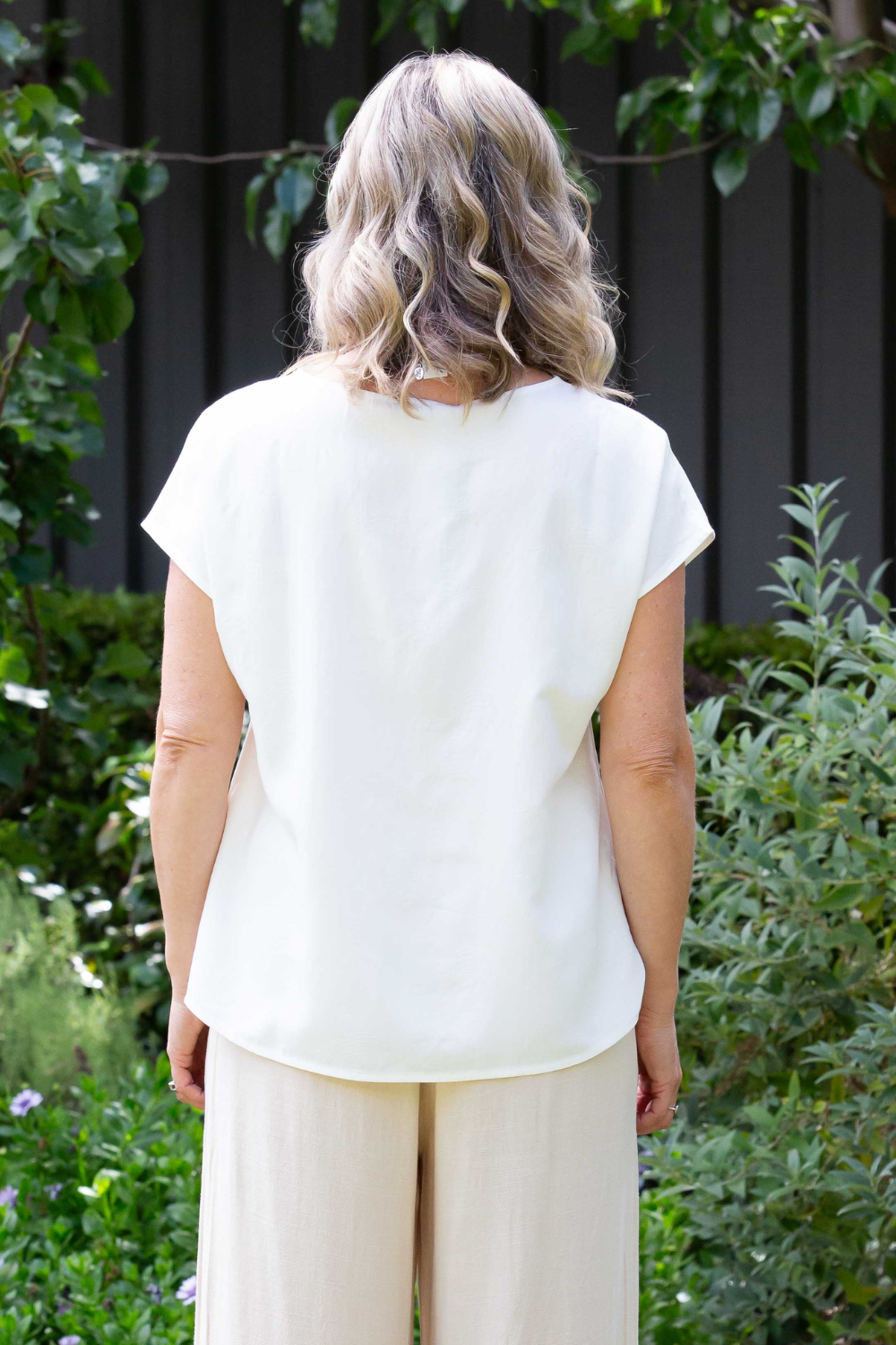 Linen Blend Wide Leg Pant with Pockets #6646 - Natural
