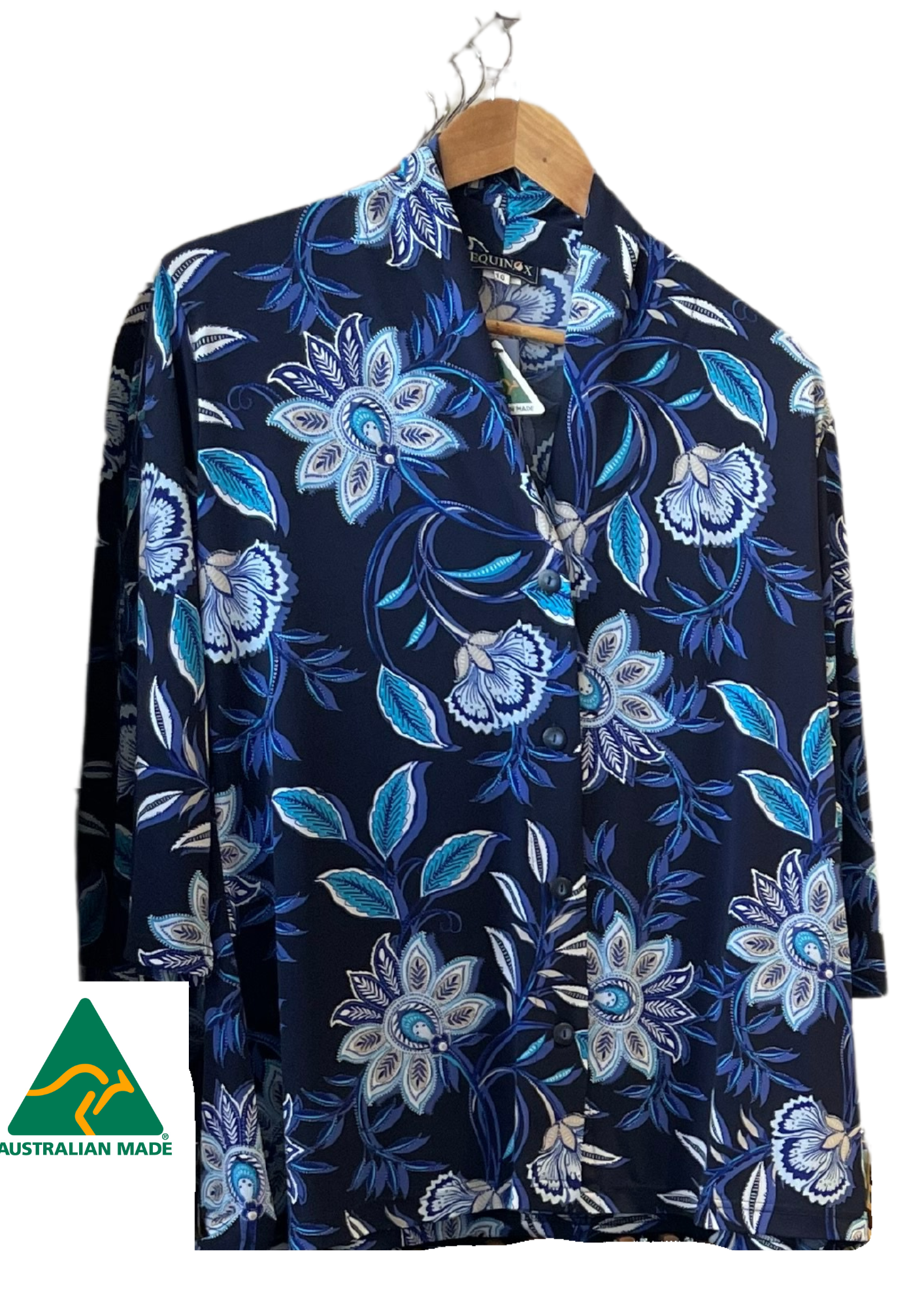 Blue Floral Two way stretch Jersey Jacket #9057 Blue