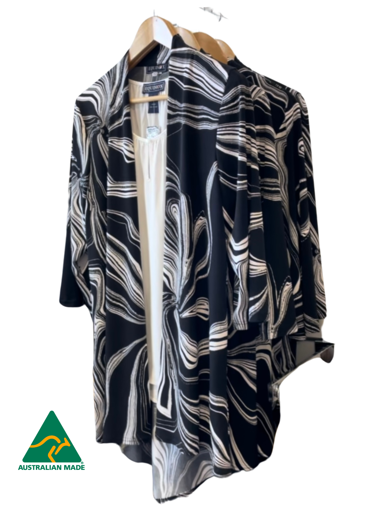 Contrast Black & White Two way stretch Jacquard Jacket #9046 Black white