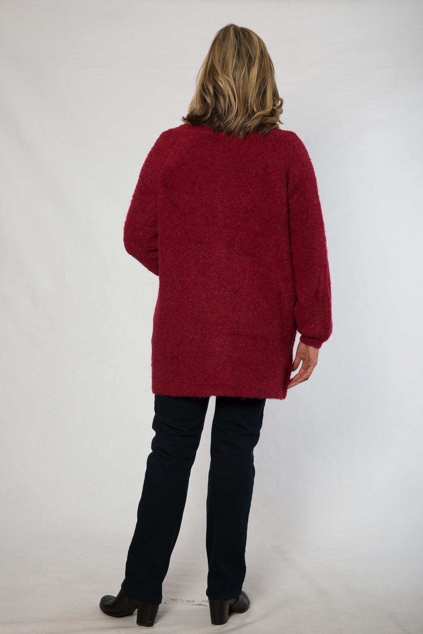 Long line soft feel Cardigan #5392 Ruby