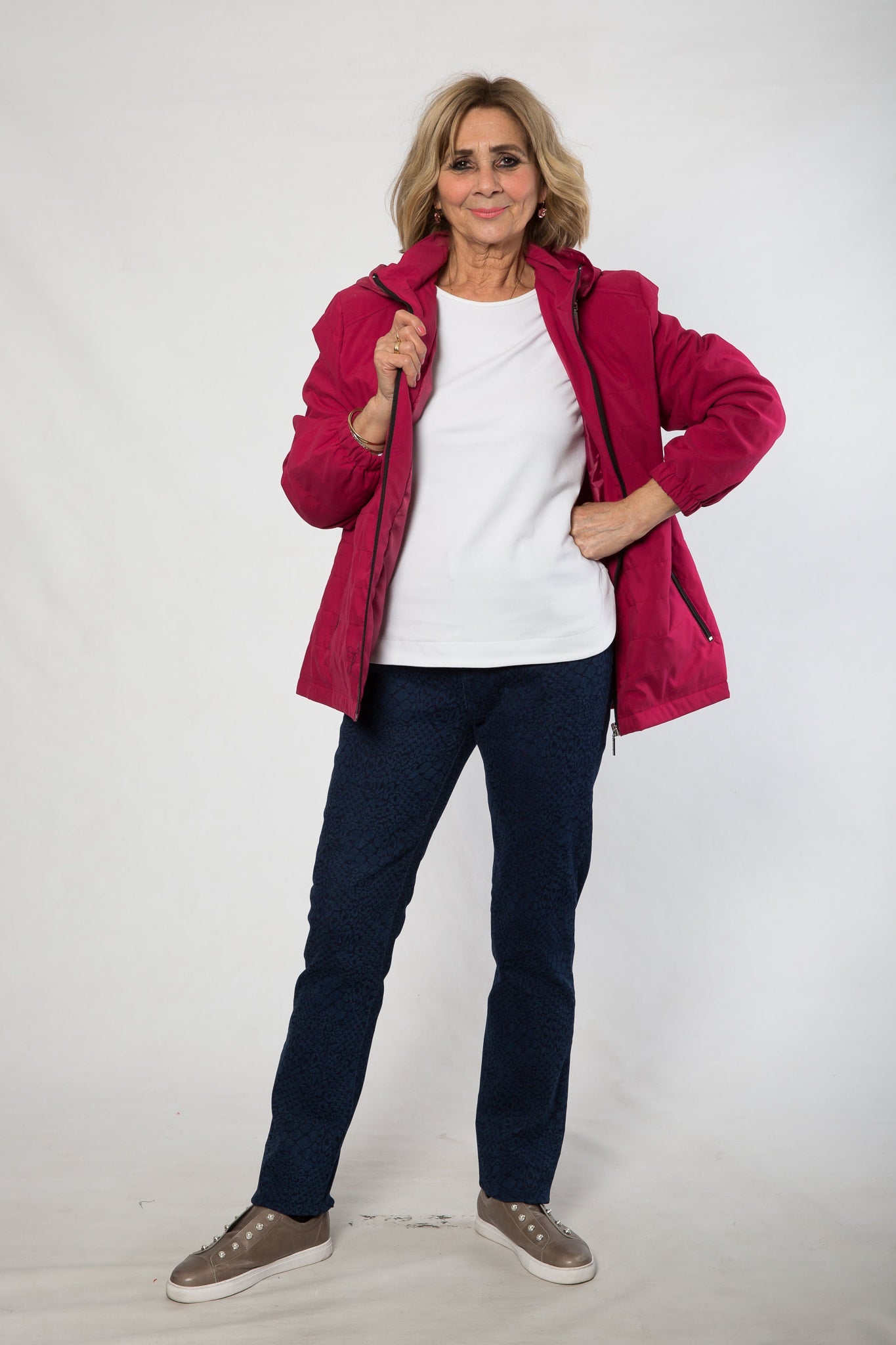 Puffer jacket with hood #9613 Red