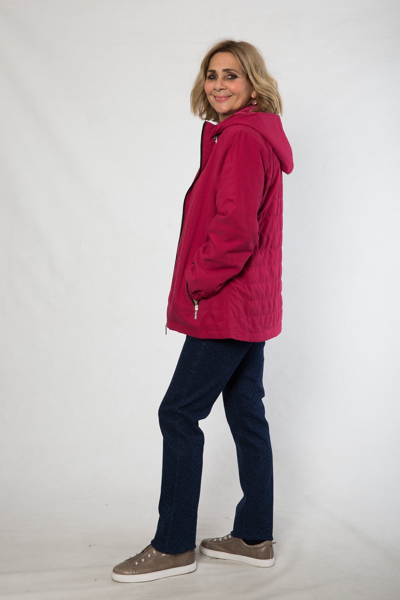 Puffer jacket with hood #9613 Red