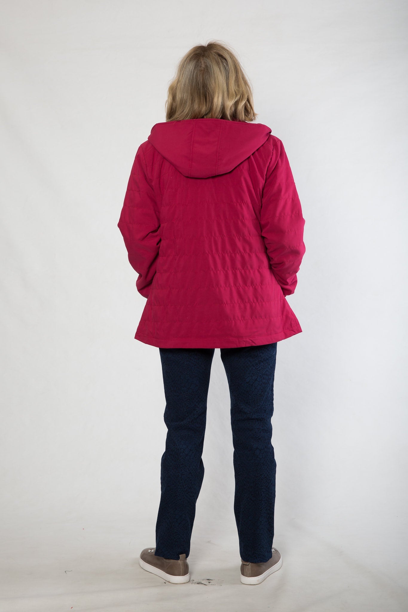 Puffer jacket with hood #9613 Red