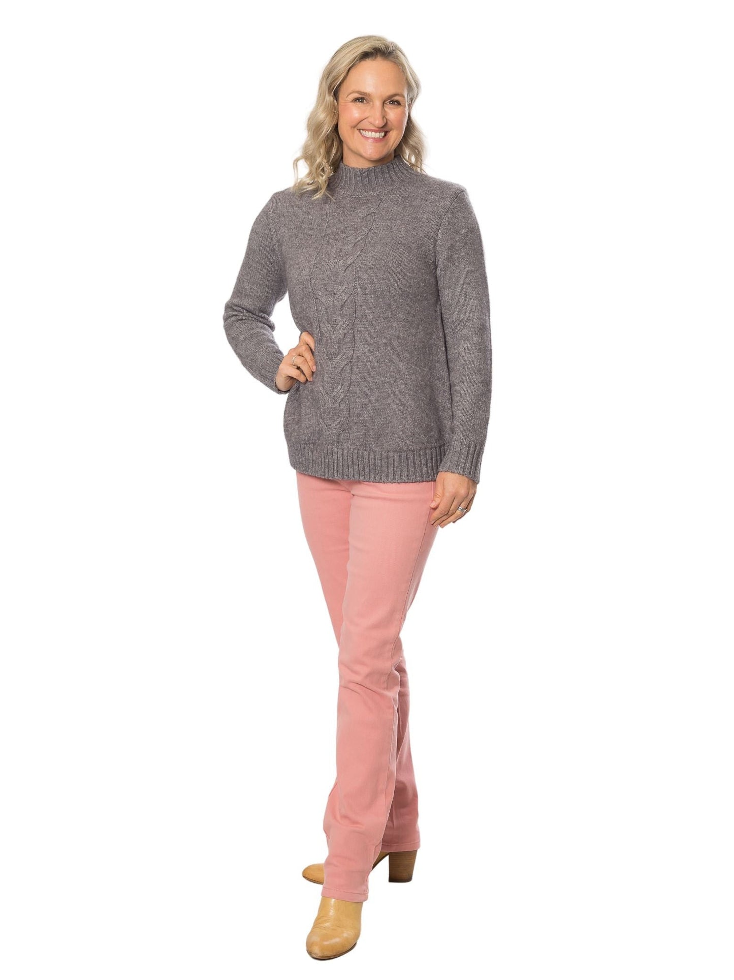 Stretch cotton 5 pocket jean #6945 Pink