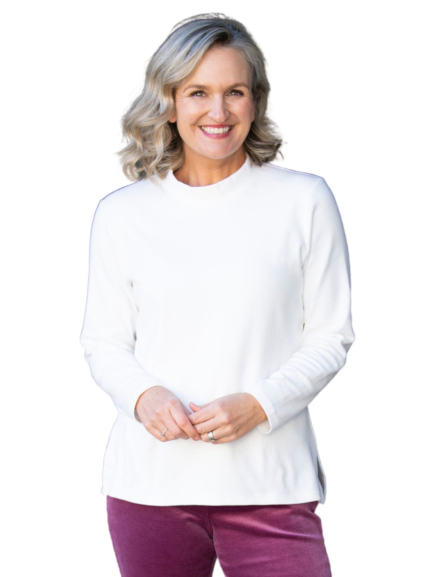 Mock Turtle stretch cotton plain skivvy #226 White