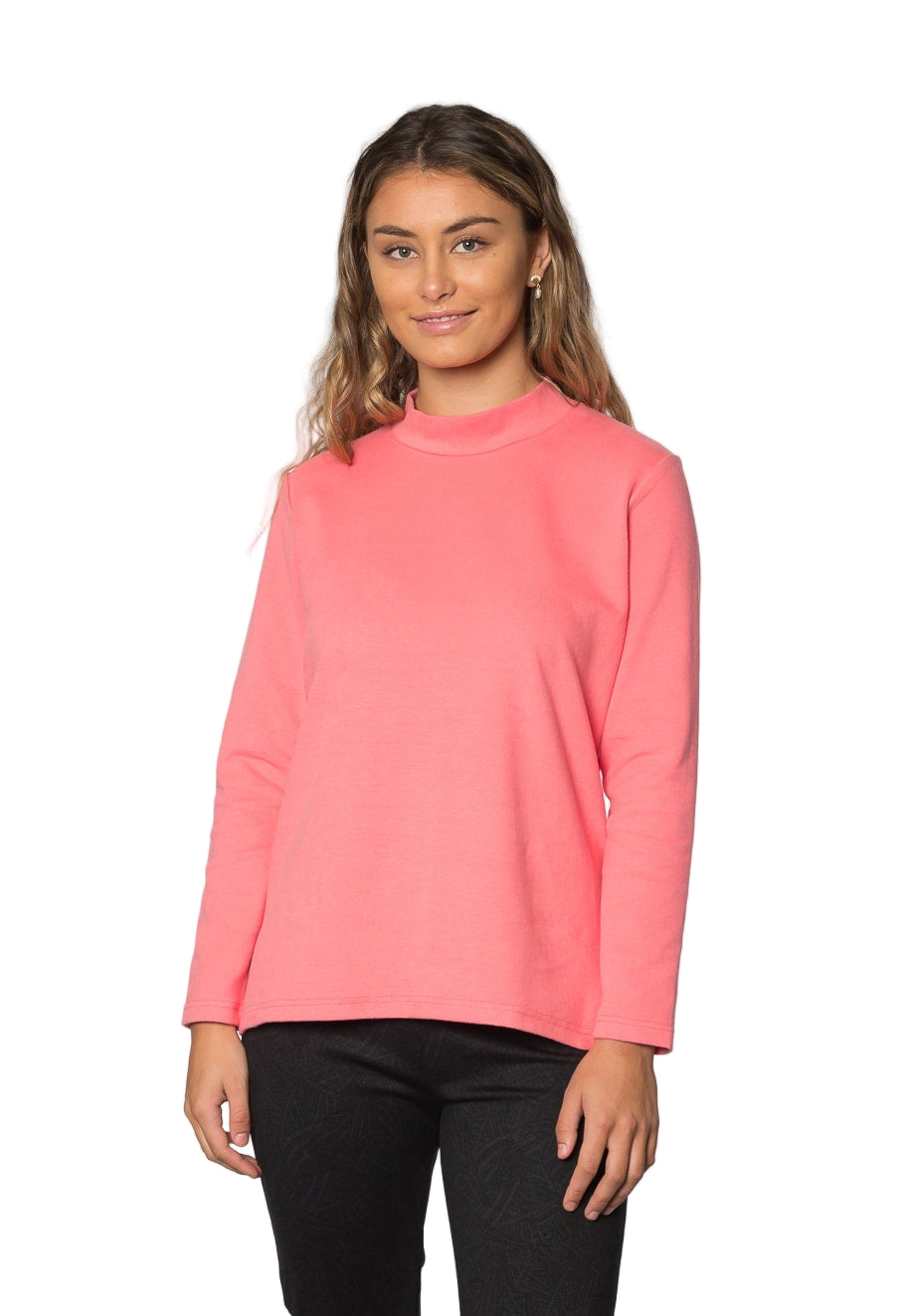 Mock Turtle stretch cotton plain skivvy #226 Pink
