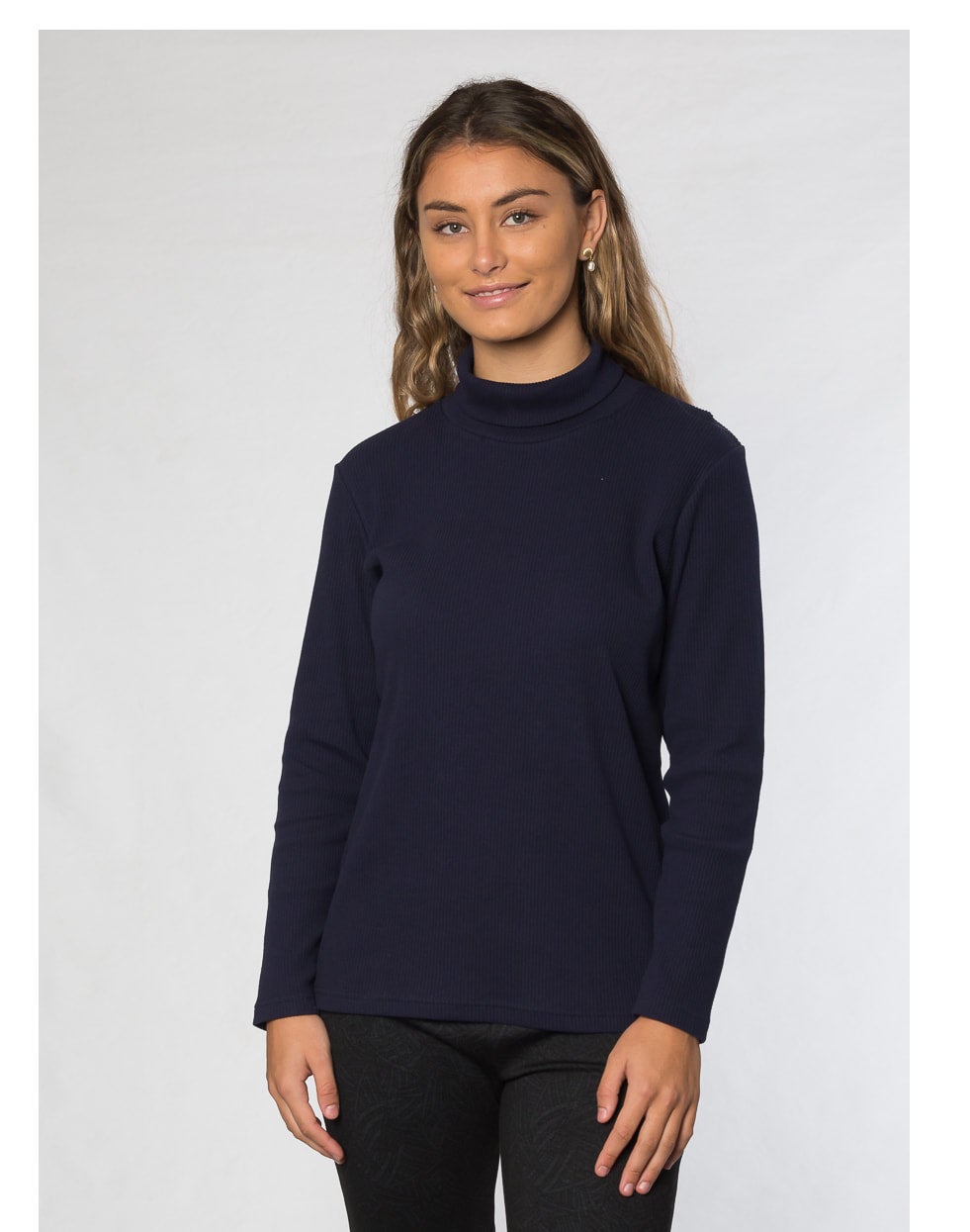 Roll neck ribbed polo #227 Navy