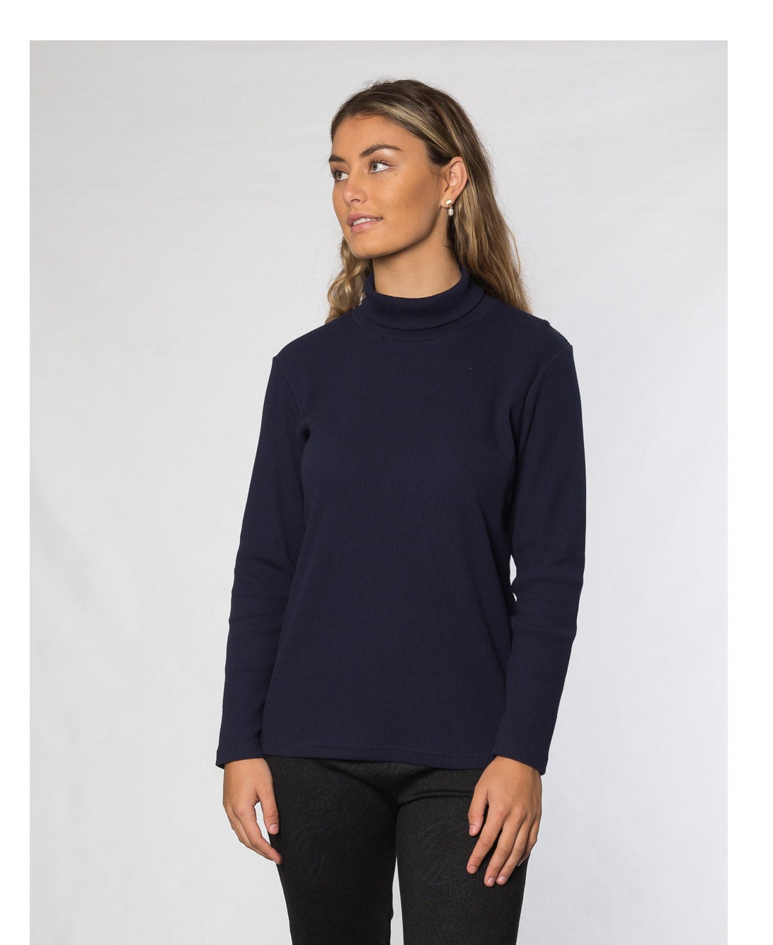 Roll neck ribbed polo #227 Navy
