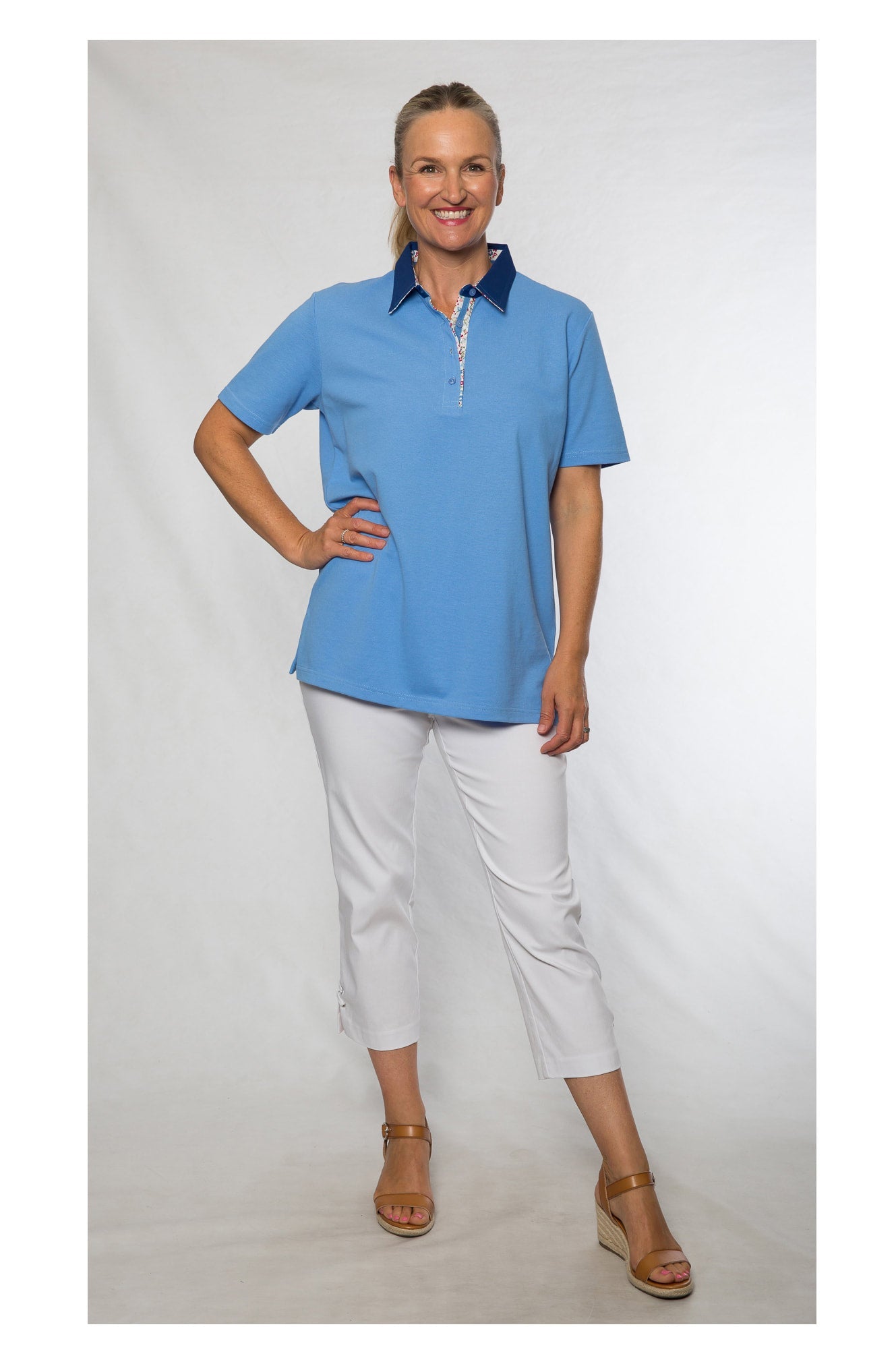 Short sleeve piquet polo #27 Blue