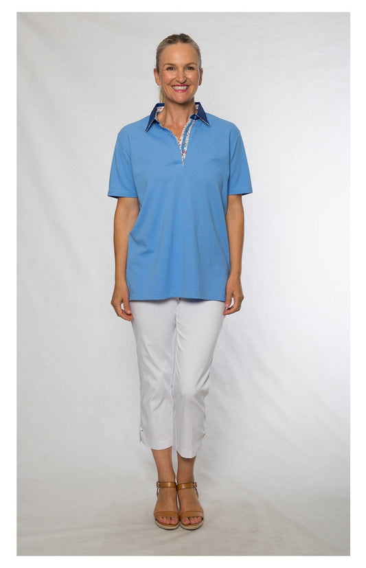 Short sleeve piquet polo #27 Blue