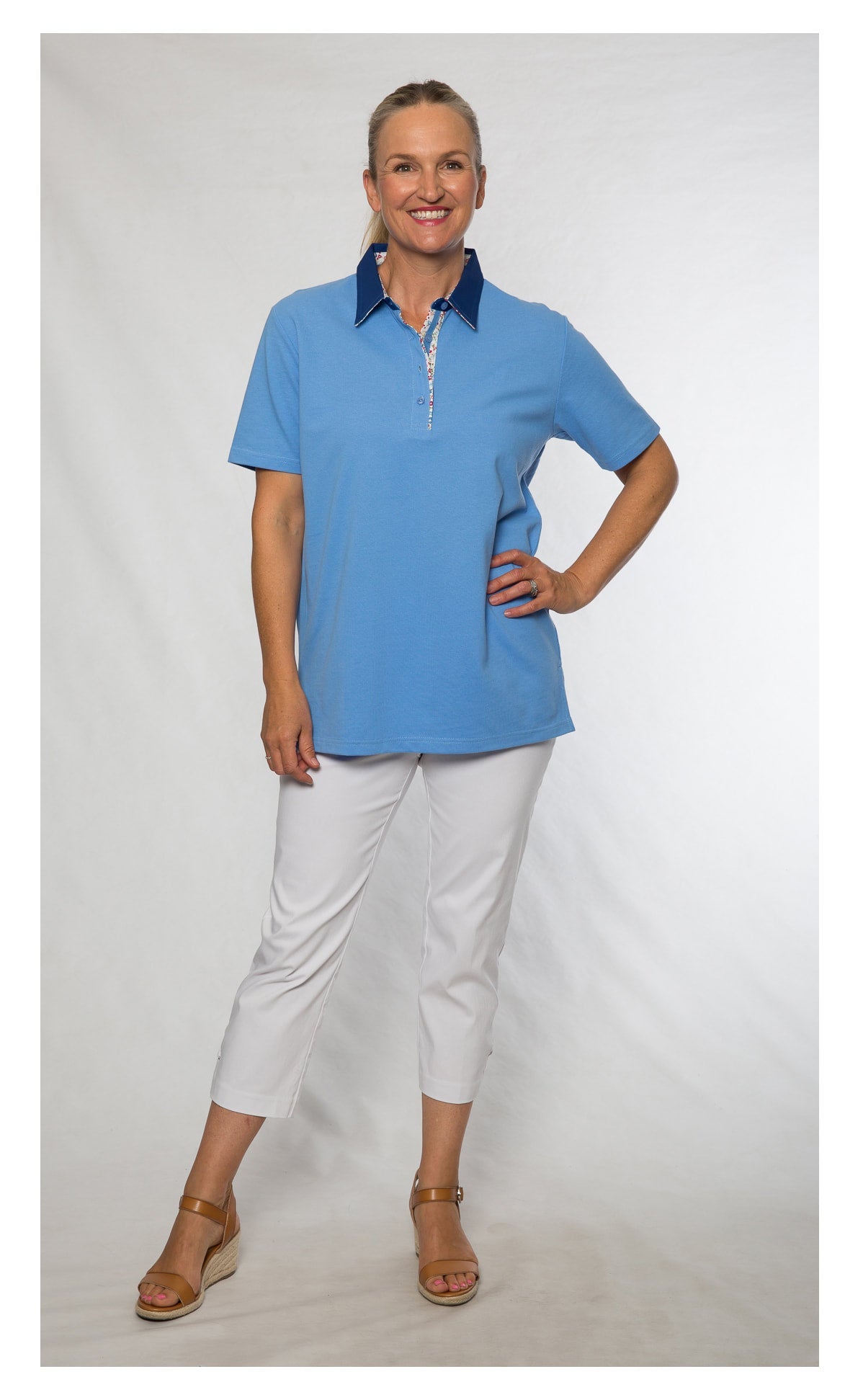 Short sleeve piquet polo #27 Blue