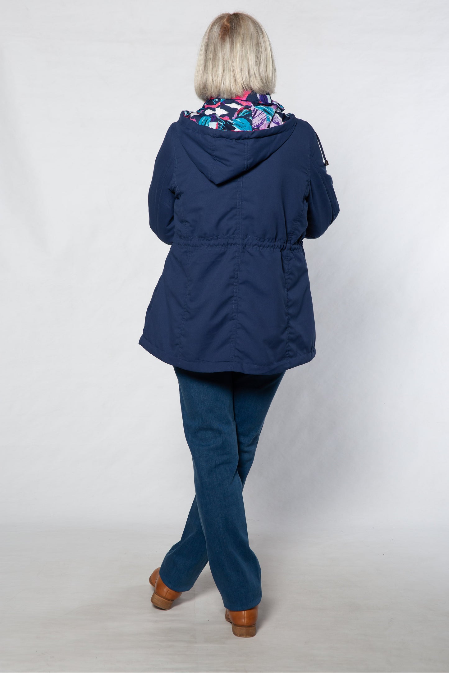 Reversible hooded jacket #9560 - PINK/NAVY
