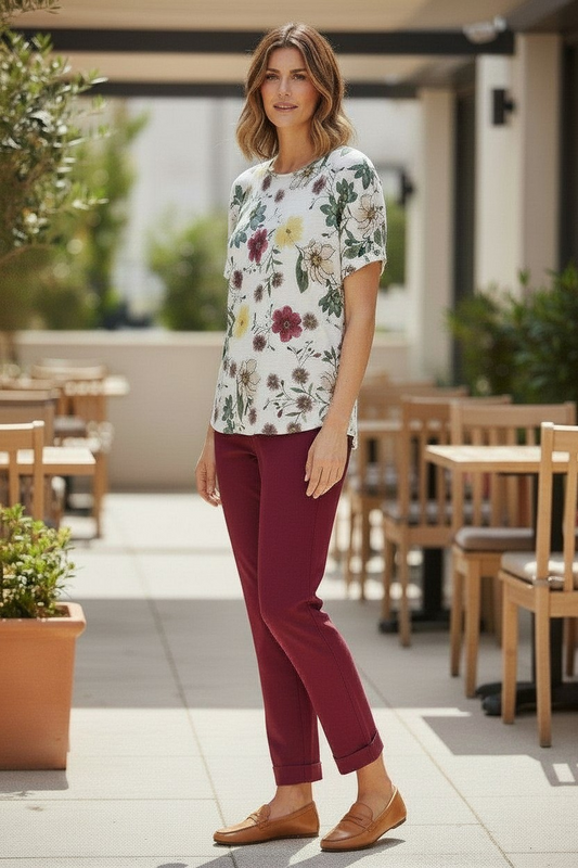 Printed Short Sleeve Jersey T-Shirt – Style 199 | Lily