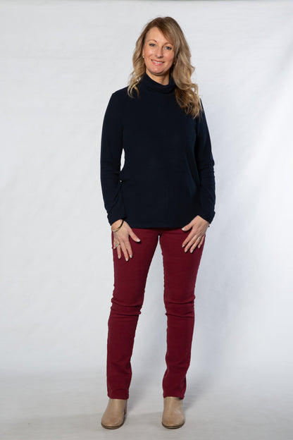 Peach Finish Roll Neck Long Sleeve Skivvy Top #223 Black