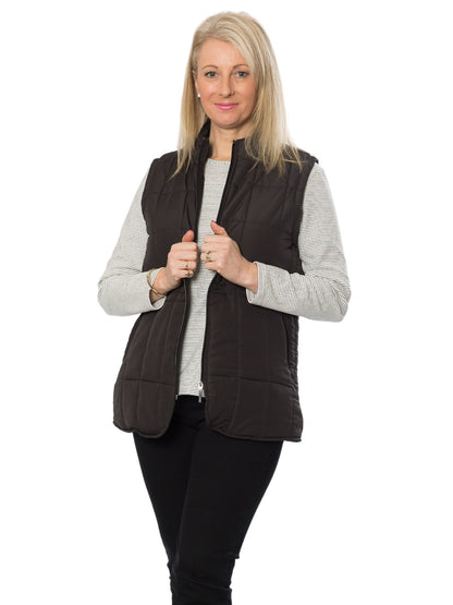Quilted vest with detail stitching at waist #2412 Navy