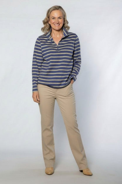 Straight leg 5pkt stretch denim jean #6945 LATTE
