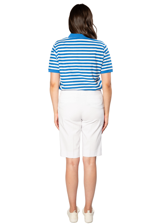 Pull on bengaline knee length short #6255 White