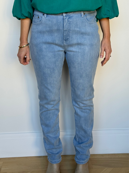 Straight leg 5pkt stretch denim jean #6945 Icewash