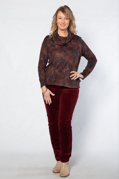 Cowl neck floral print top #324 Shiraz