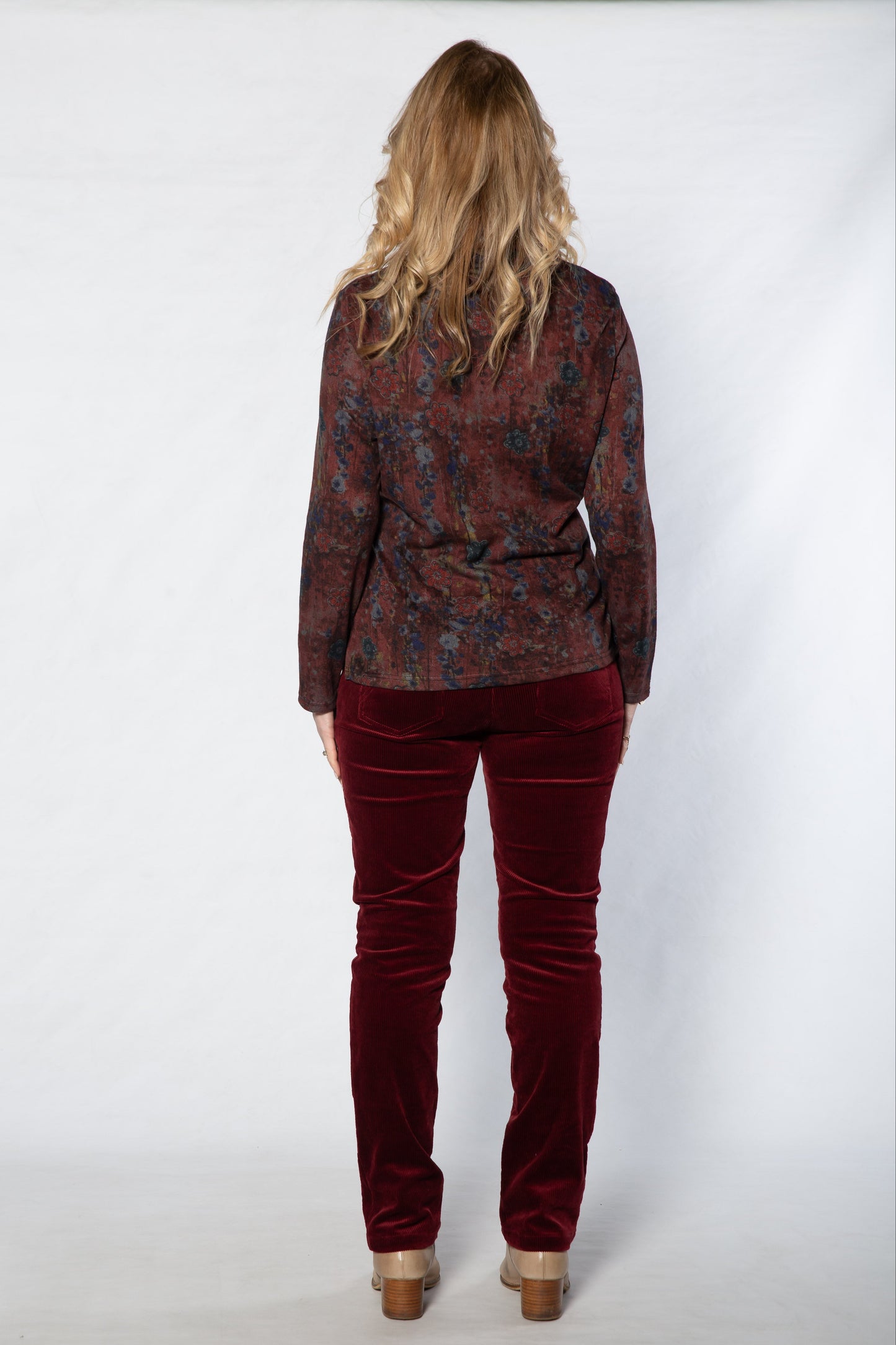 Two way stretch cord pull on pant with patch pockets #6007 Shiraz
