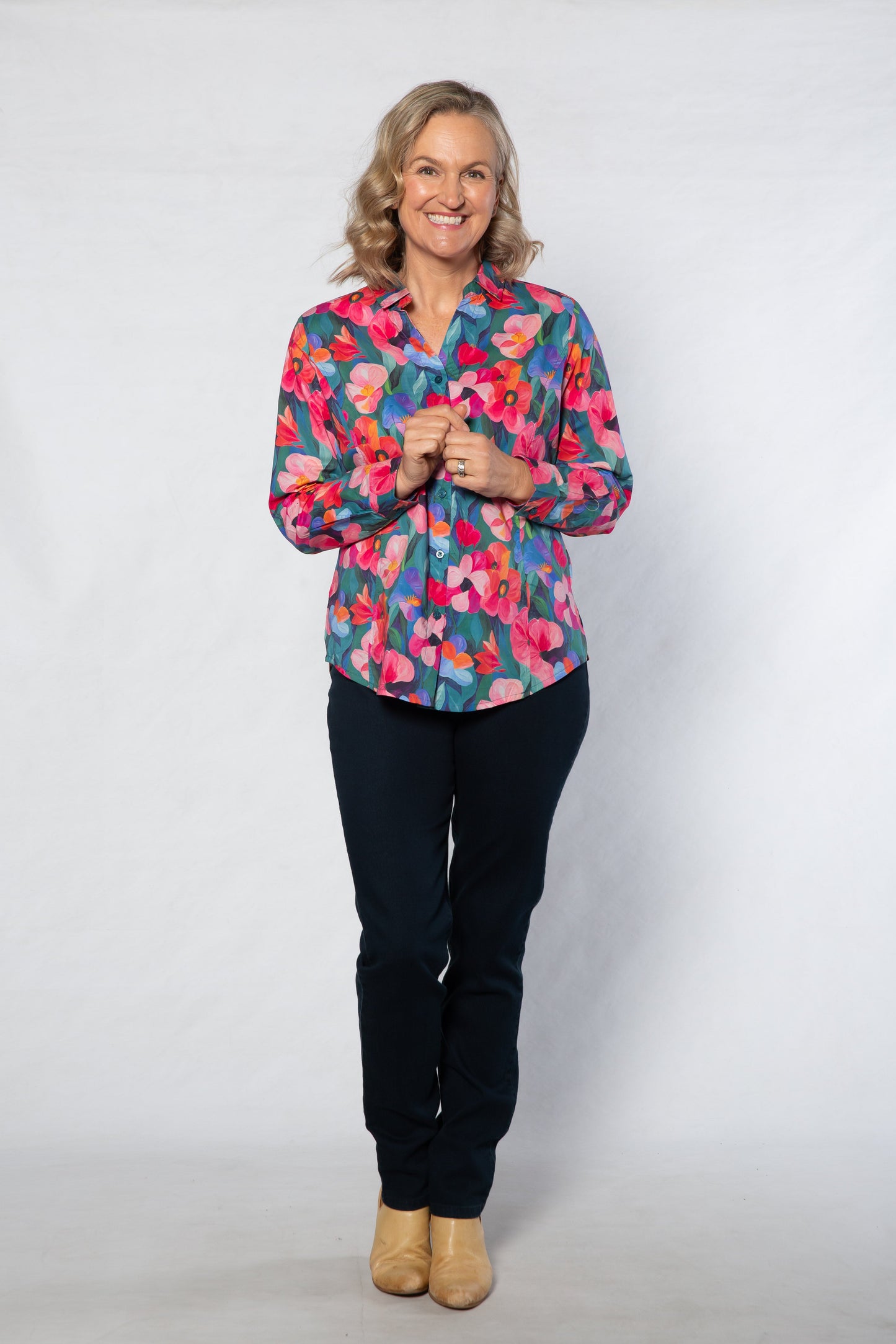 Pure Cotton Flower Garden Print Shirt #3285