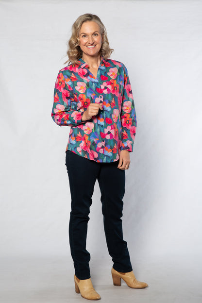 Pure Cotton Flower Garden Print Shirt #3285