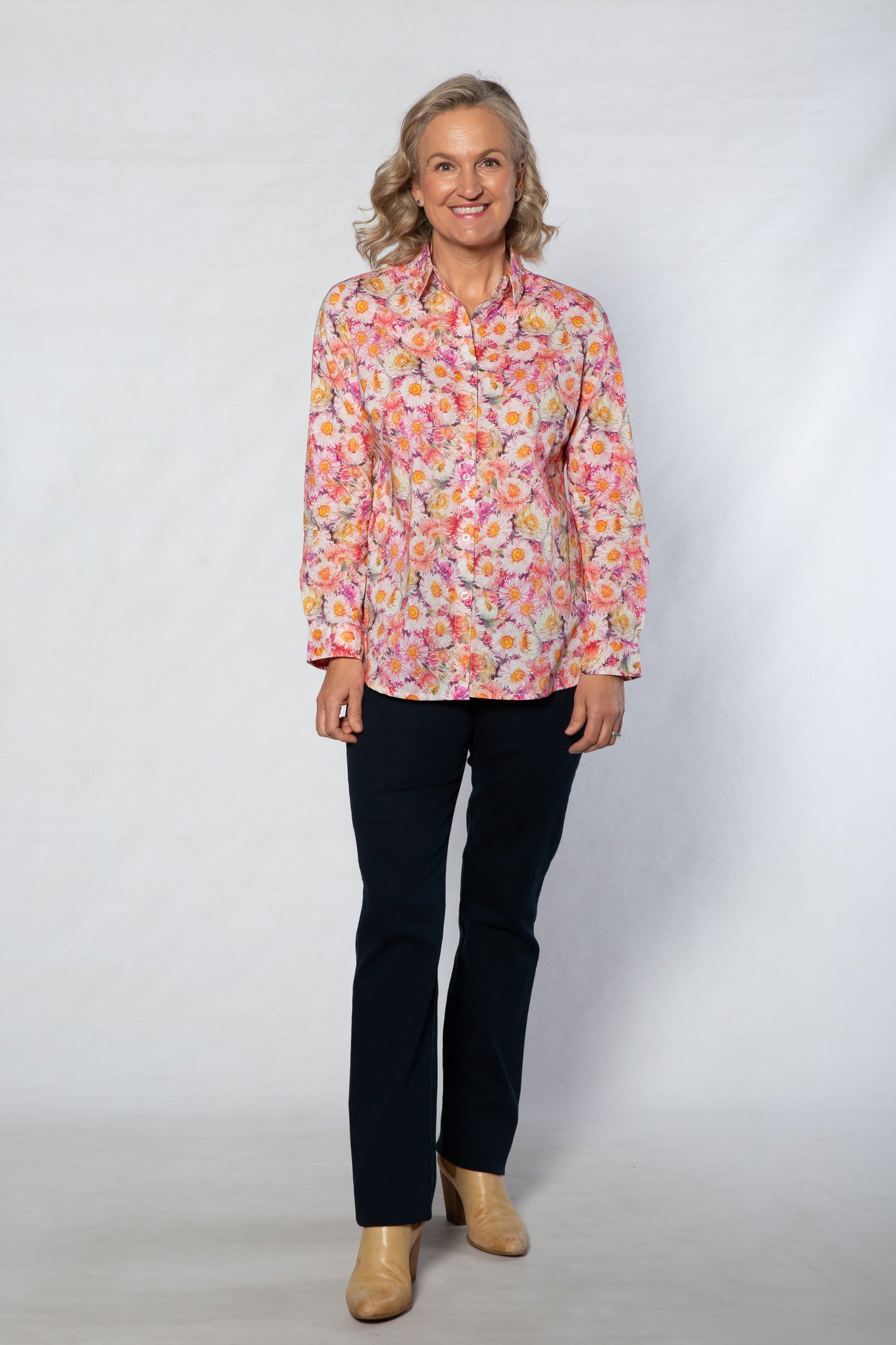 Long sleeve straw flower print - #3432