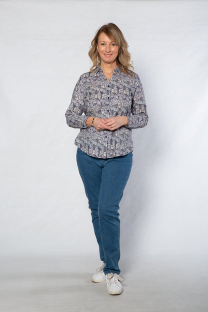 Long sleeve morris floral print shirt - #3512