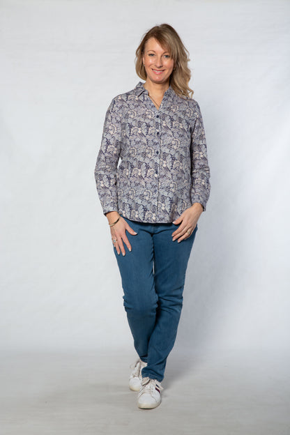 Long sleeve morris floral print shirt - #3512
